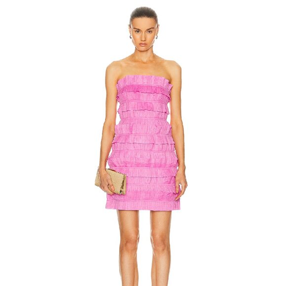 Aje *NEW* Palladium Ruffled Fuschia Mini Dress - Picture 2 of 16